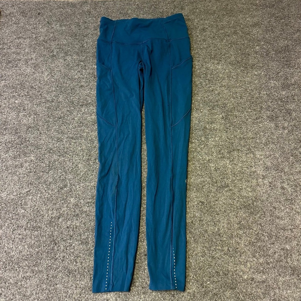 Lululemon Leggings Womens Size 4 Teal Fast and Free High-Rise 25" Nulux Pockets